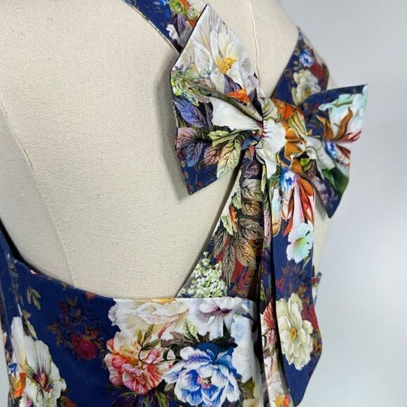 Sinequanone Floral Fit Flare Bow Dress Sz 6 Coquette Romantic Cottage Graduation - Picture 7 of 13